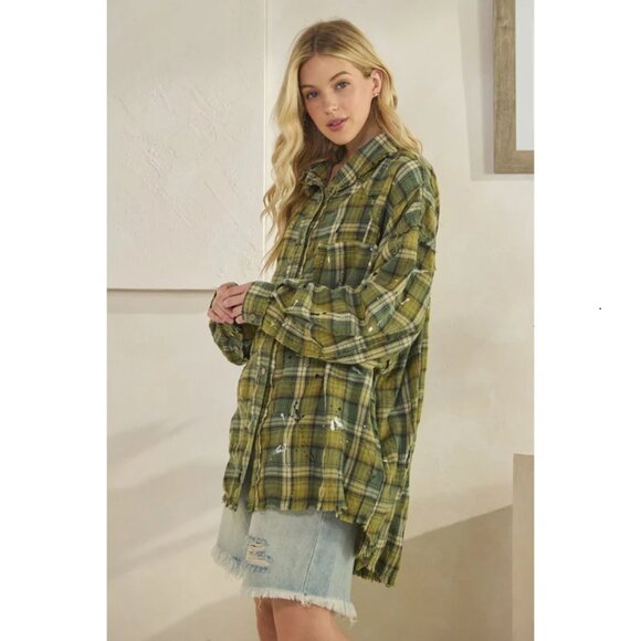 Oli& Hali Tops - Oli & Hali Button Down Long Sleeve Plaid Shirt